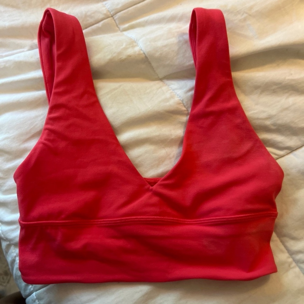Lululemon align v neck bra glaze pink size 4